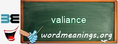 WordMeaning blackboard for valiance